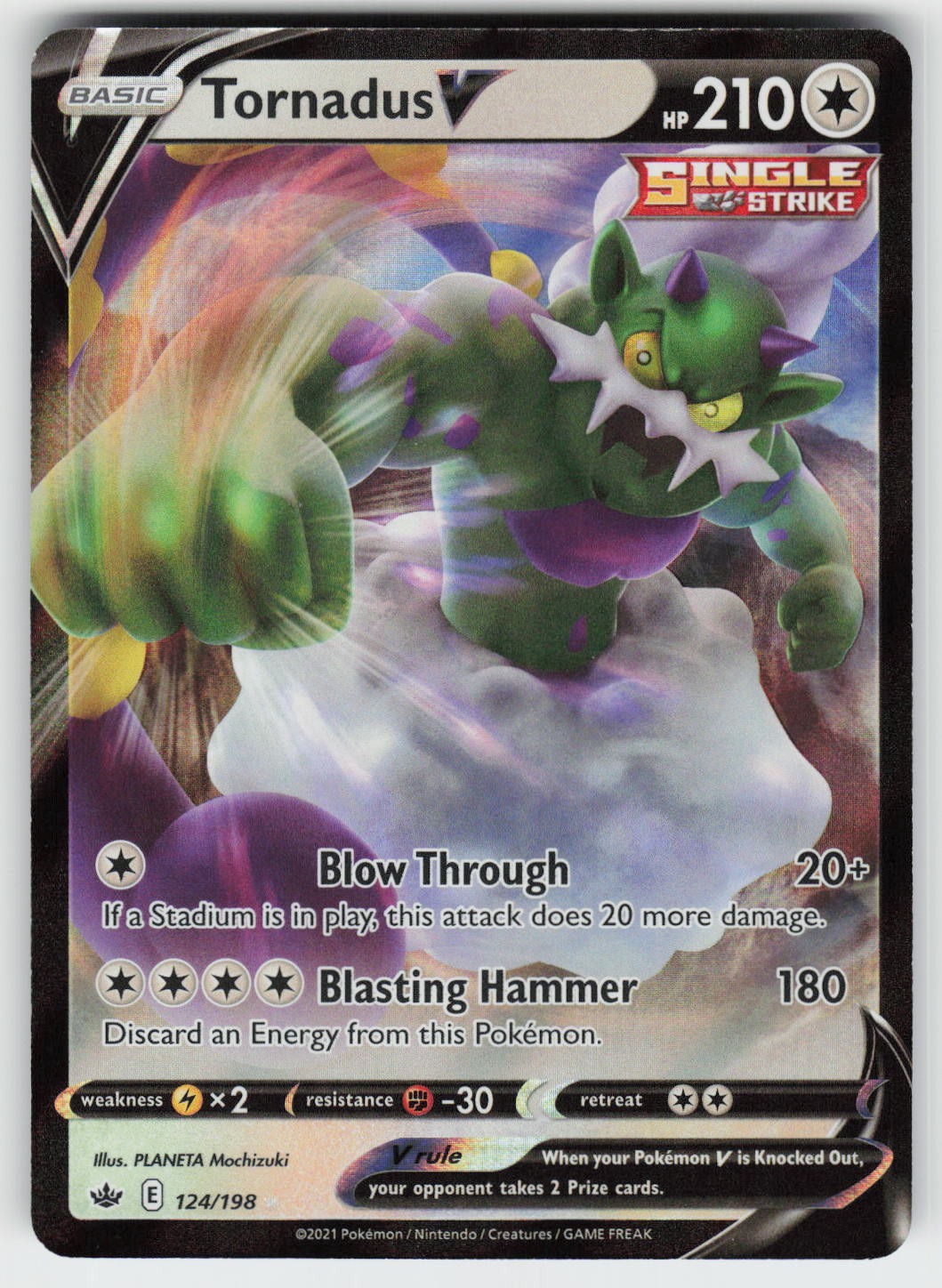 Tornadus V Holo Ultra Rare SWSH06: Chilling Reign 124/198 NM