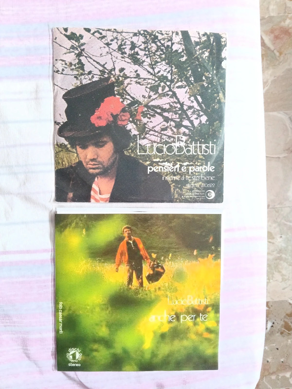 Set lotto 2 lp vinili 7" Lucio Battisti molto vecchi
