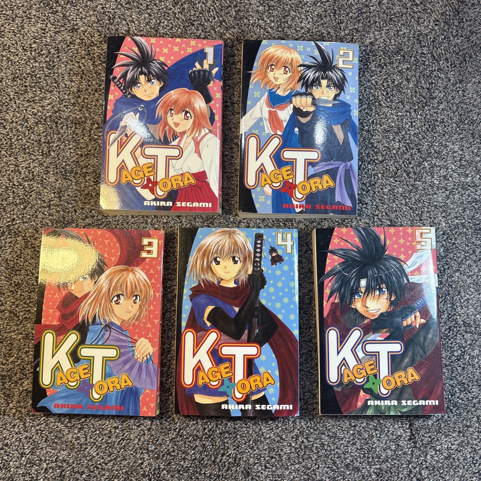 KageTora (Kage Tora) Vols 1 2 3 4 5 manga inglese di Akira Segami prima stampa