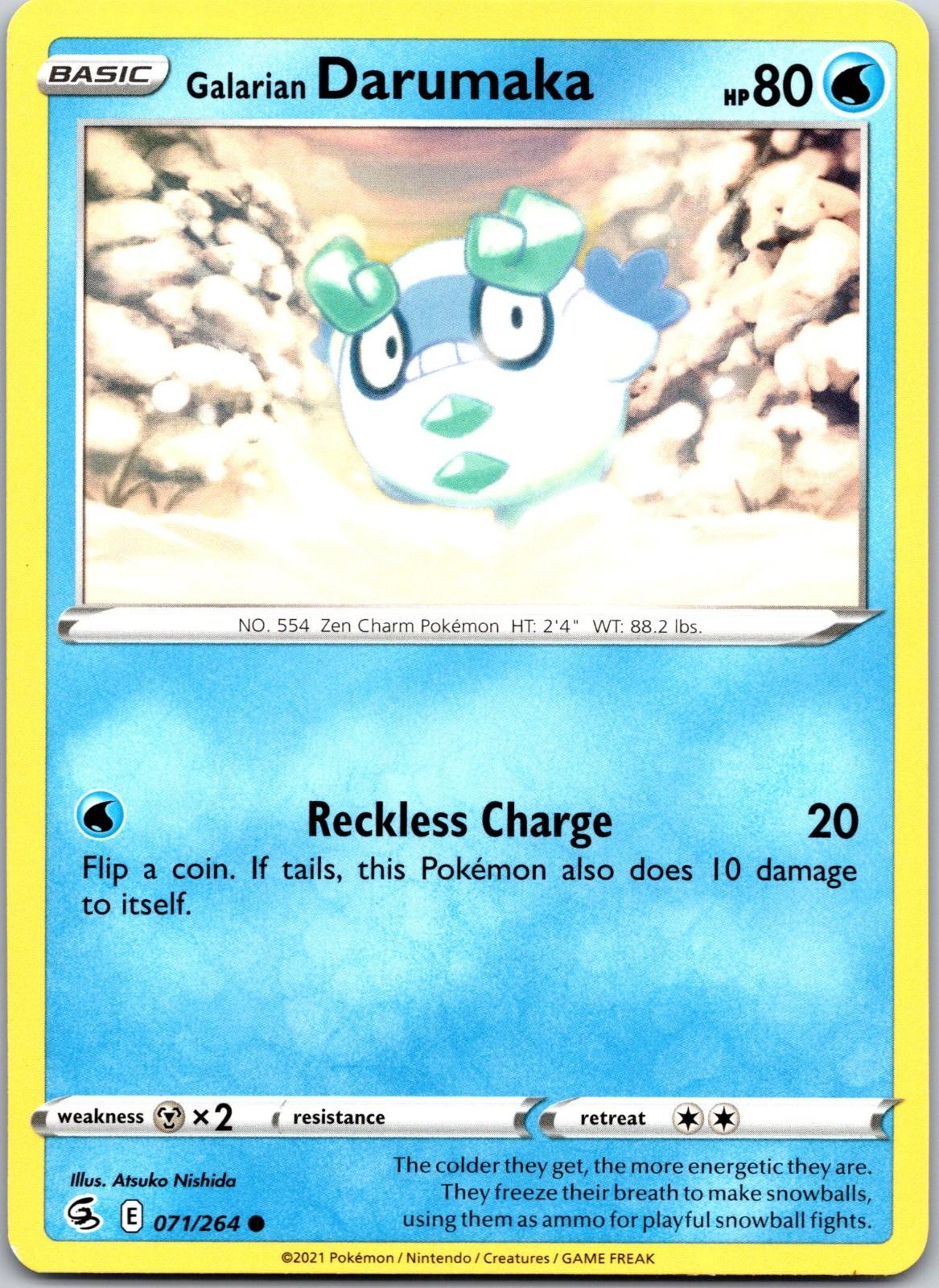 Galarian Darumaka 071/264 Common Fusion Strike Pokemon Near Mint