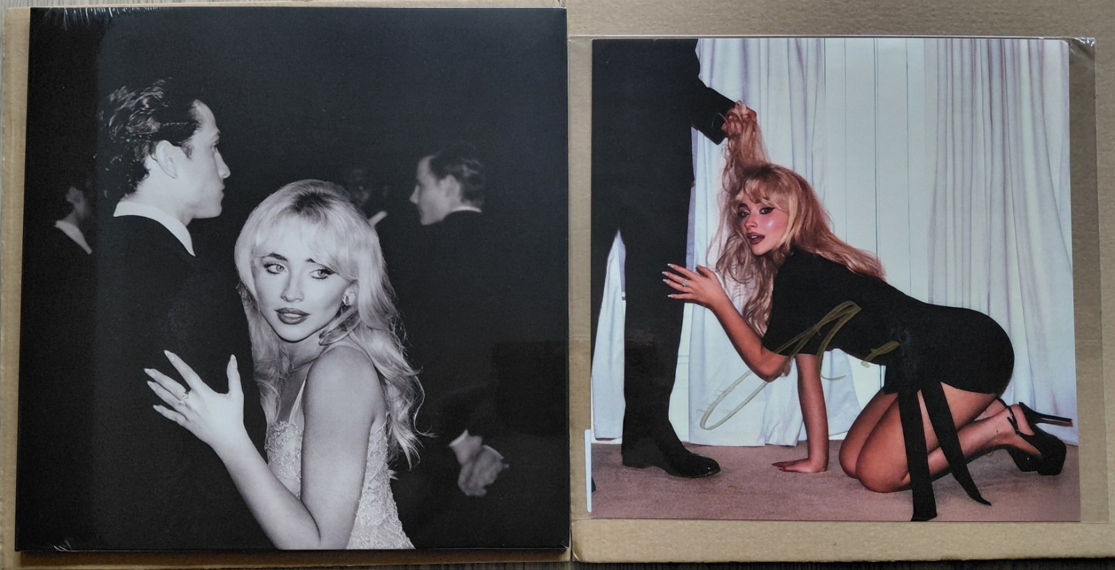 Sabrina Carpenter Man's Best Friend Black/White Split Vinyl & SIGNED Card New