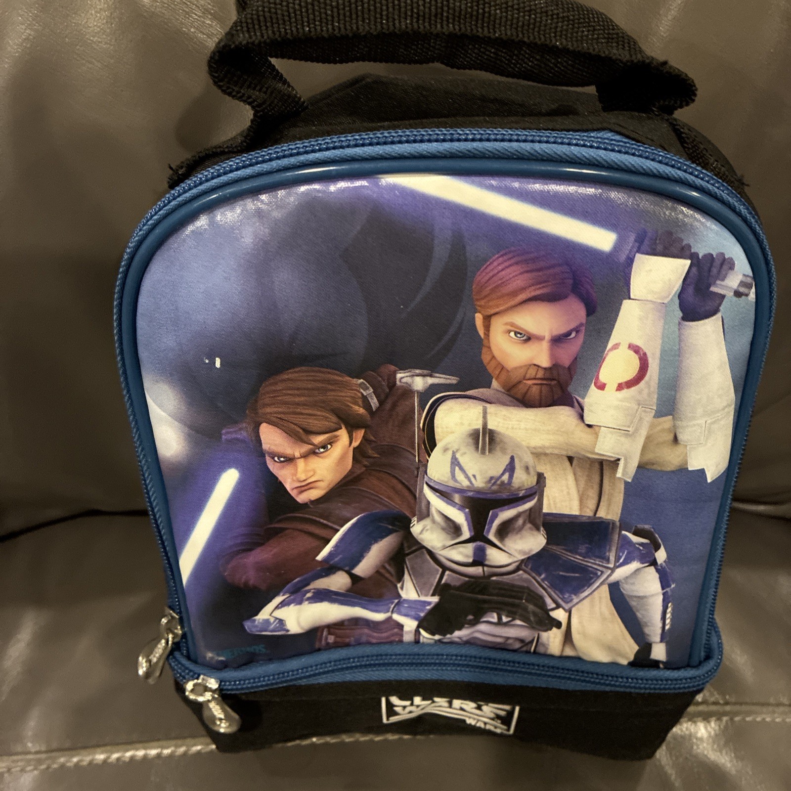 STAR WARS THE CLONE WARS THERMOS SOFT SIDED LUNCH BOX BAG ANAKIN OBI WAN