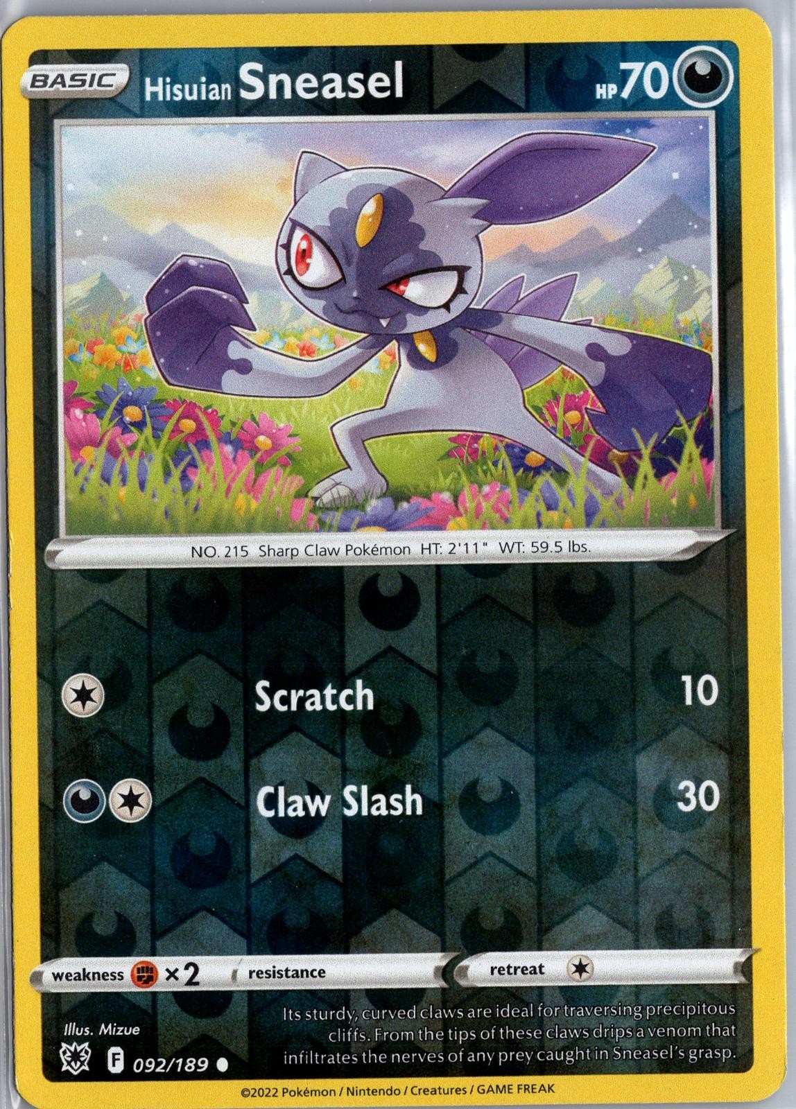 Hisuian Sneasel (Cosmos Holo) 92/189 Holo Promo Deck Esclusivo Pokemon Holo MP