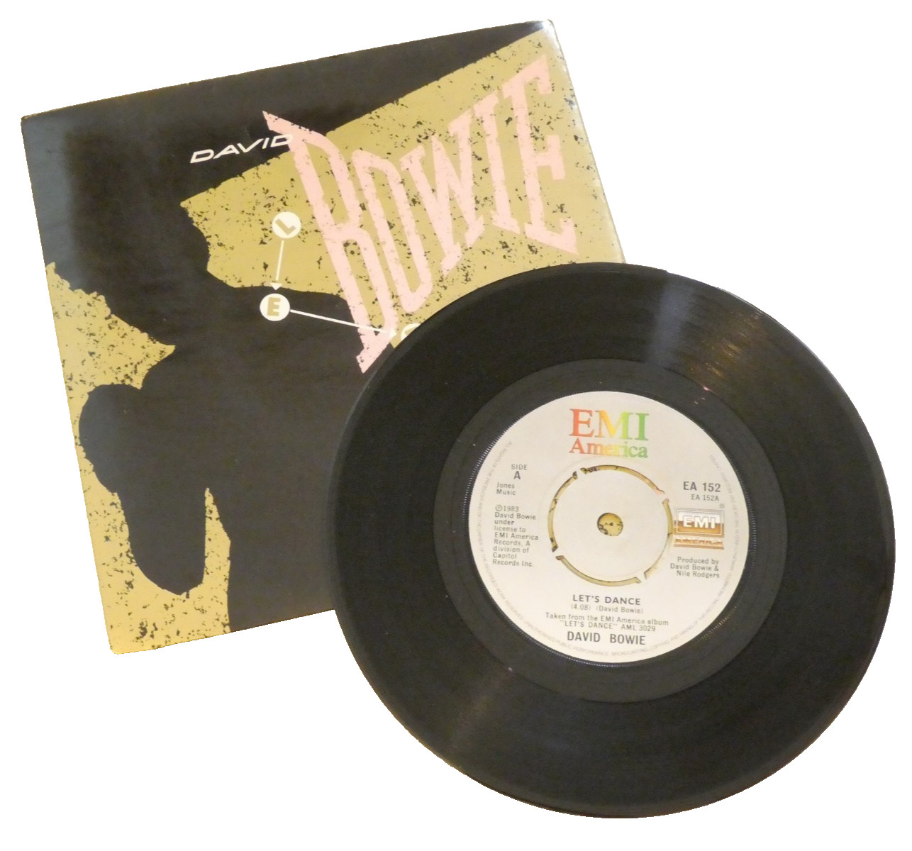 David Bowie - Lets Dance / Cat People 45 RPM Vinyl Record VG+ 1983