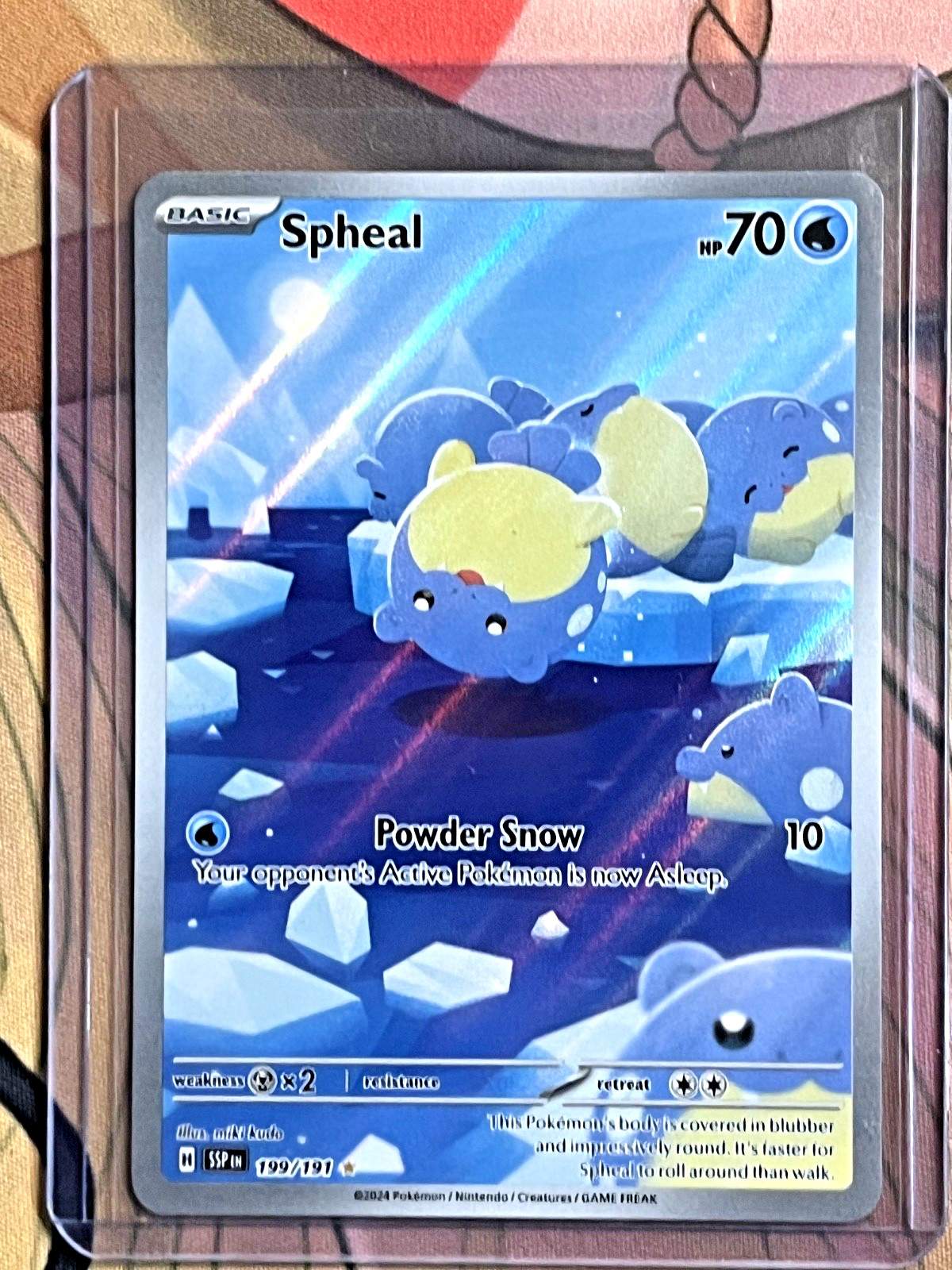 Spheal 199/191 Illustrazione Scintille Urgenti Carta Pokémon Rara