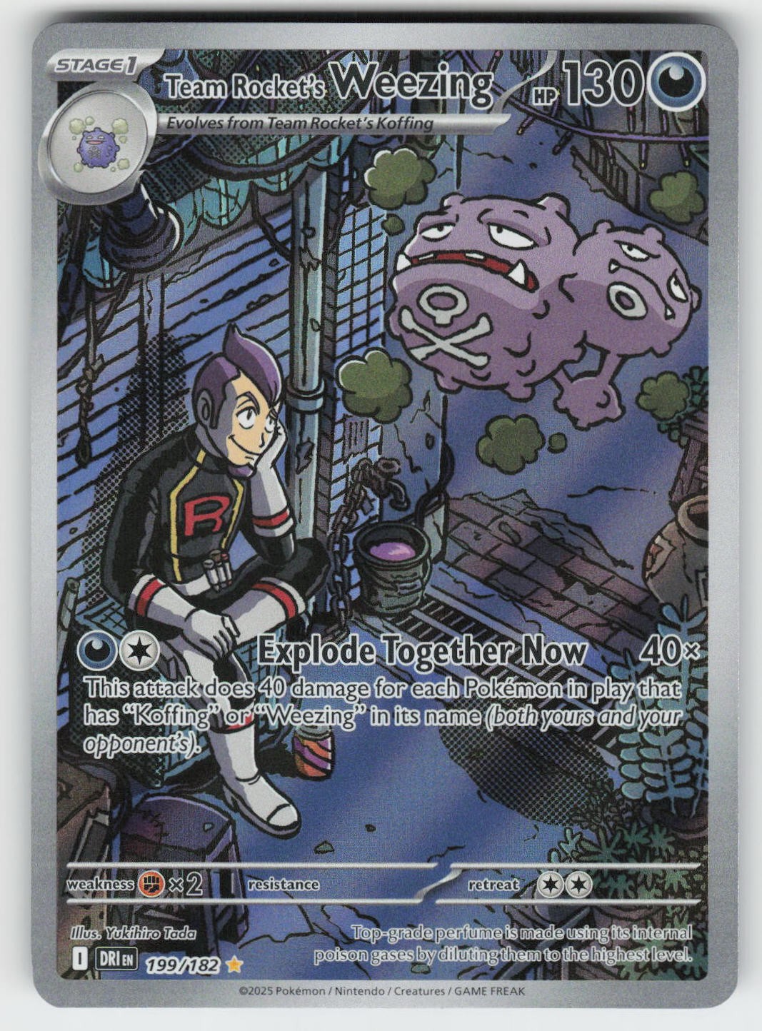 Team Rocket's Weezing Holo Illustration Rare SV10: Destined Rivals 199/182 NM