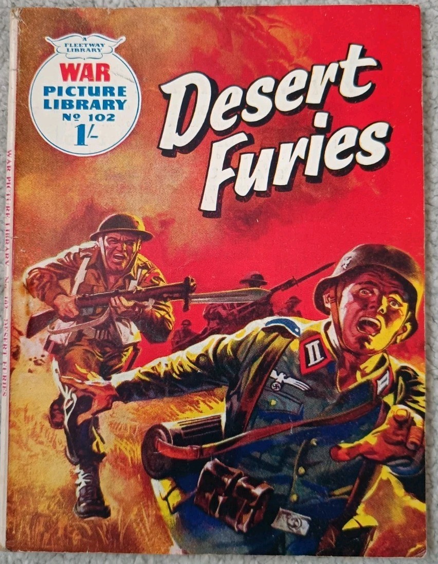 Early 1960s War Picture Library Vintage Comic - No 102 Desert Furies - VGC