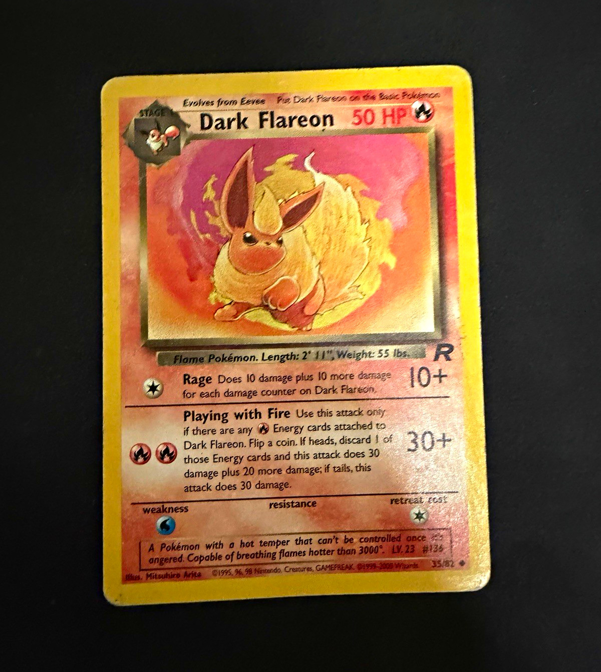 Nintendo Dark Flareon 35/82 Team Rocket Pokémon TCG Englisch 2000 50 KP 10+