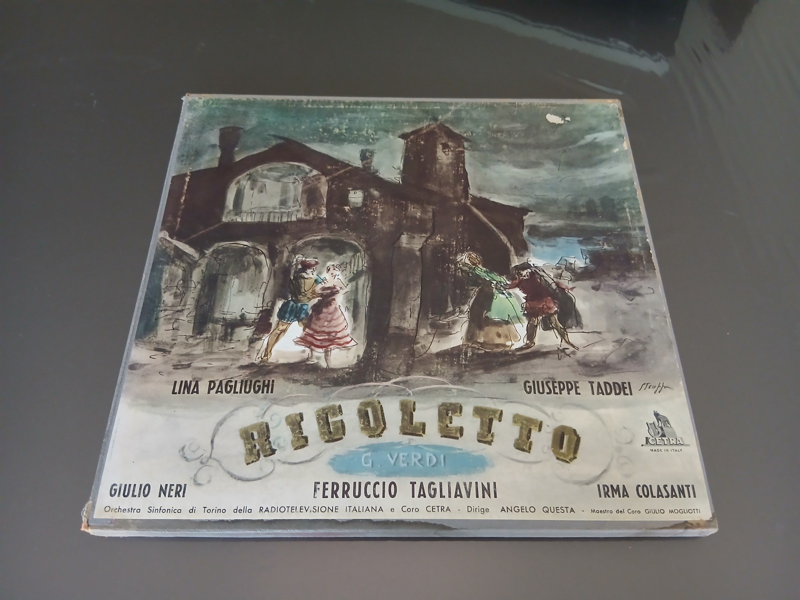 2 LP box Verdi Rigoletto Questa Taddei Pagliughi Tagliavini Cetra Italy