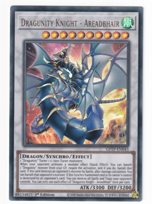 Dragunity Knight - Areadbhair - (GFTP-EN043 - 1st Ed - Ultra Rare) - NM - Yugioh