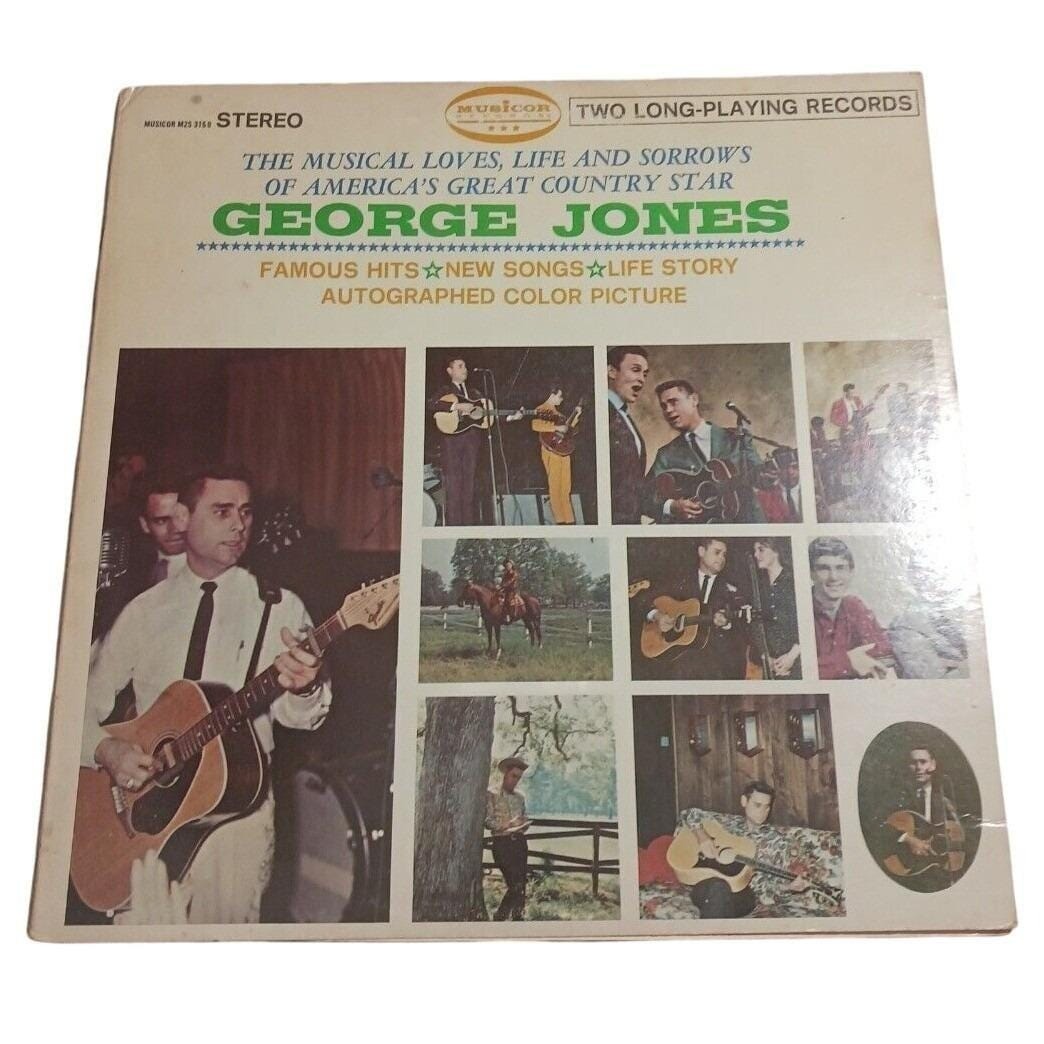 George Jones –The Musical Loves, Life & Sorrows 2xLP Gatefold Stereo Vtg Country