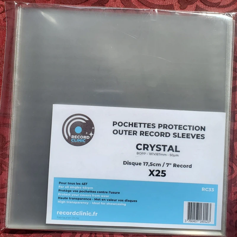 25x Pochettes Protection Crystal 45T - 7" Outer Sleeves