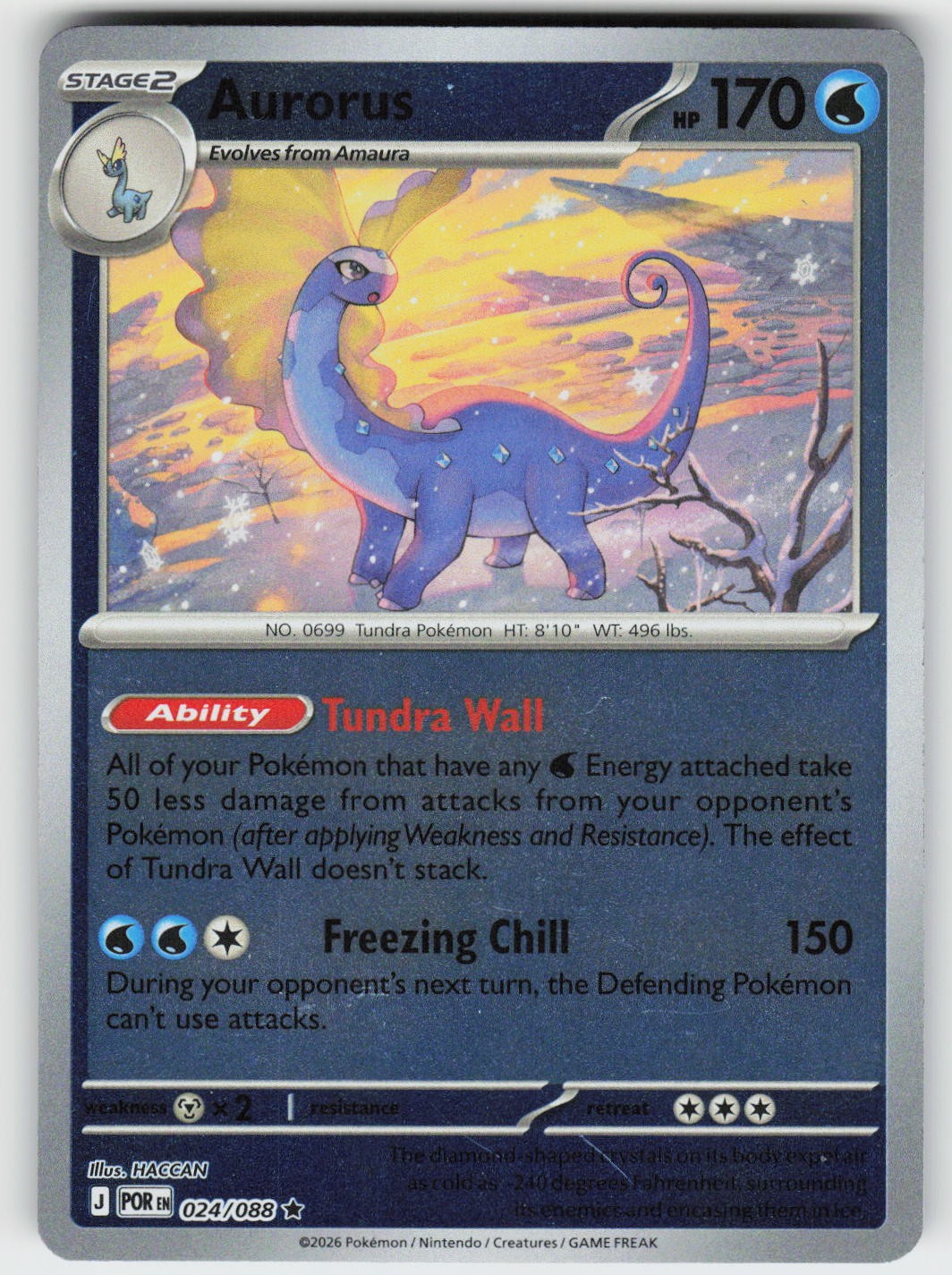 Aurorus Reverse Holo Rare ME03: Perfect Order 024/088 NM