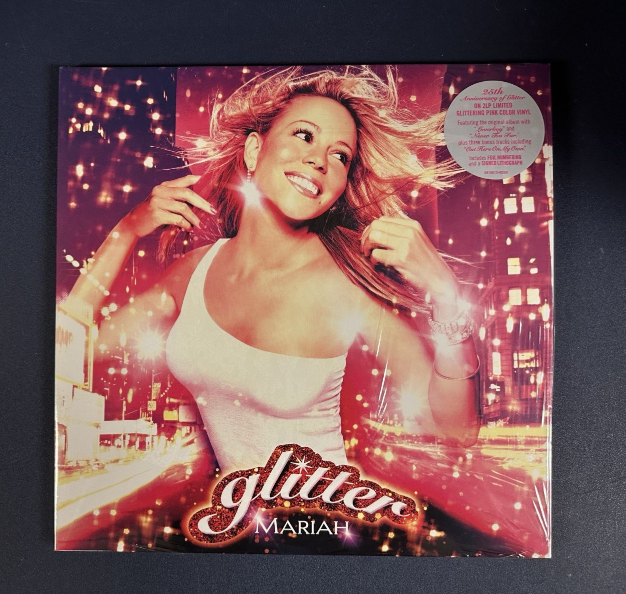Mariah Carey Glitter 25th Anniversary - Glittering Pink 2 LP - Signed Lithograph