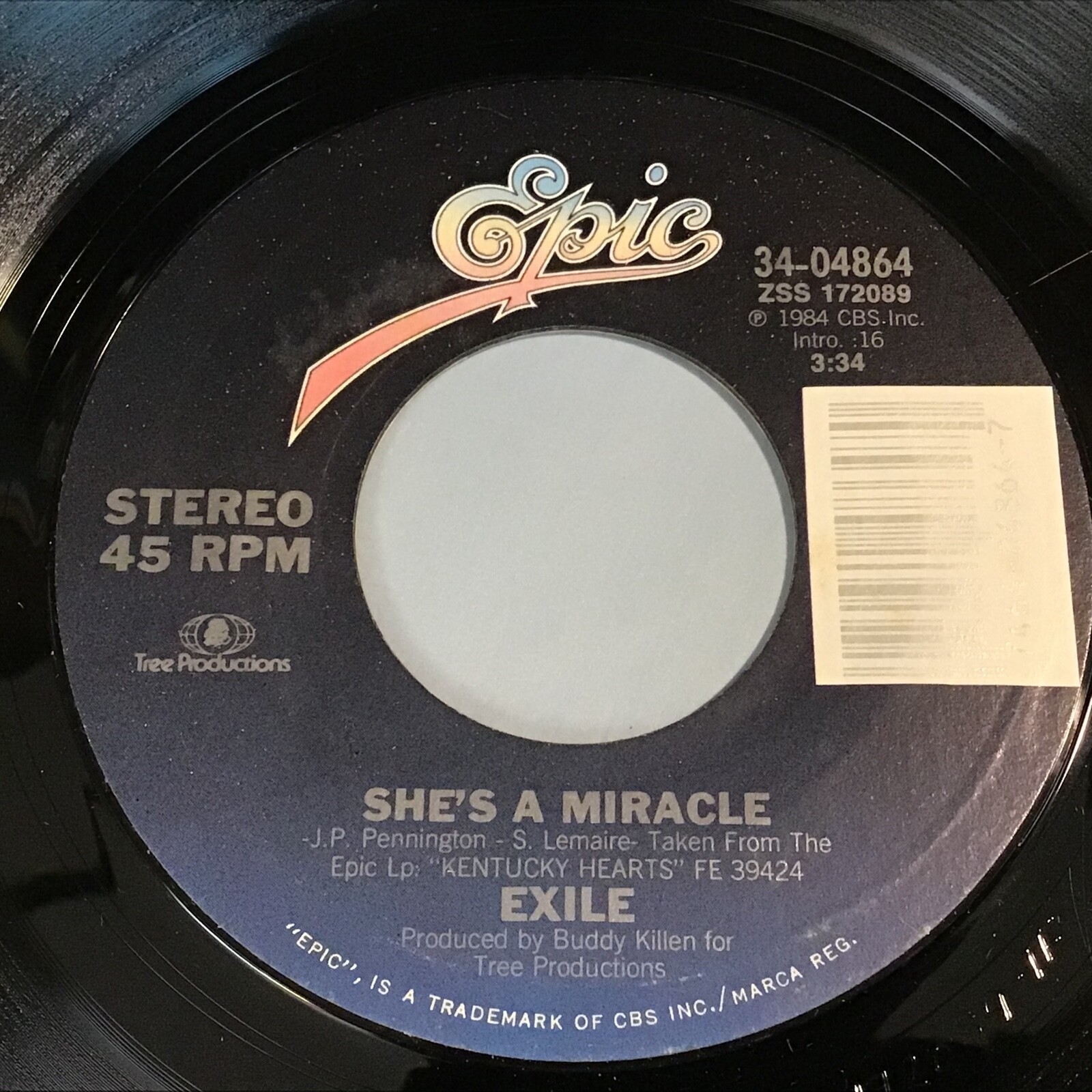 Exile: She's A Miracle / I've Never Seen Anything 45