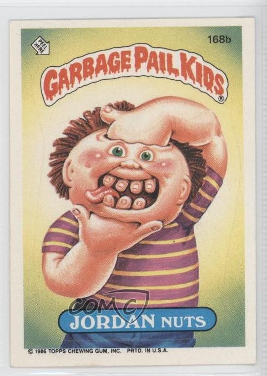1986 Topps Garbage Pail Kids Series 5 Jordan Nuts (Ki puzzle back) #168b 0o9