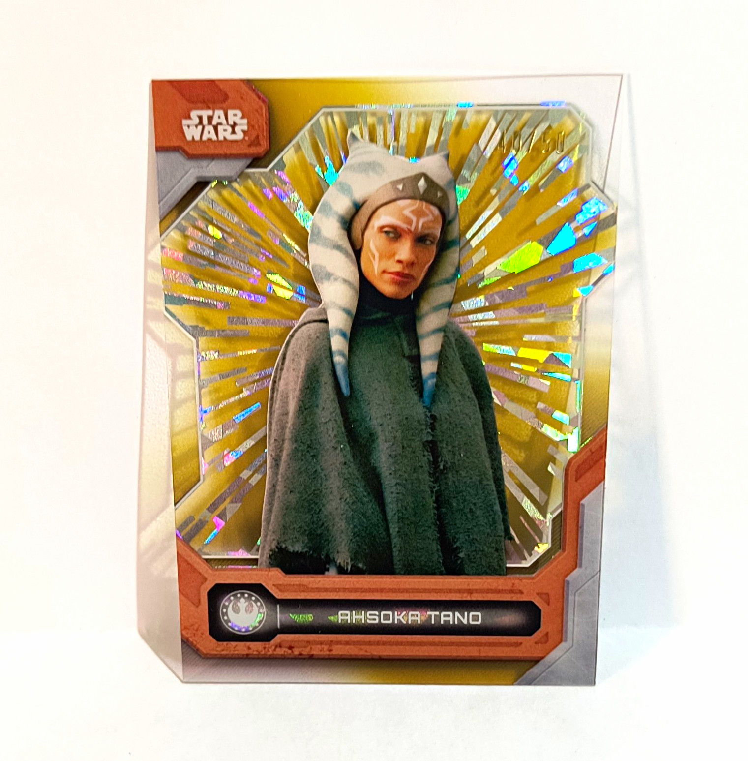 topps star wars high tek 2020 ahsoka tano (the mandalorian) /50 gold #5
