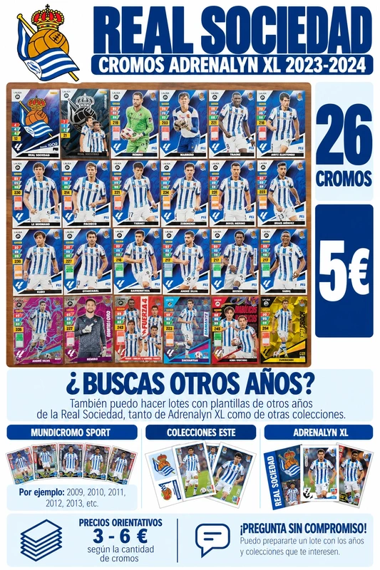 Cromos Real Sociedad. Liga 2023 2024 Adrenalyn XL (Panini)