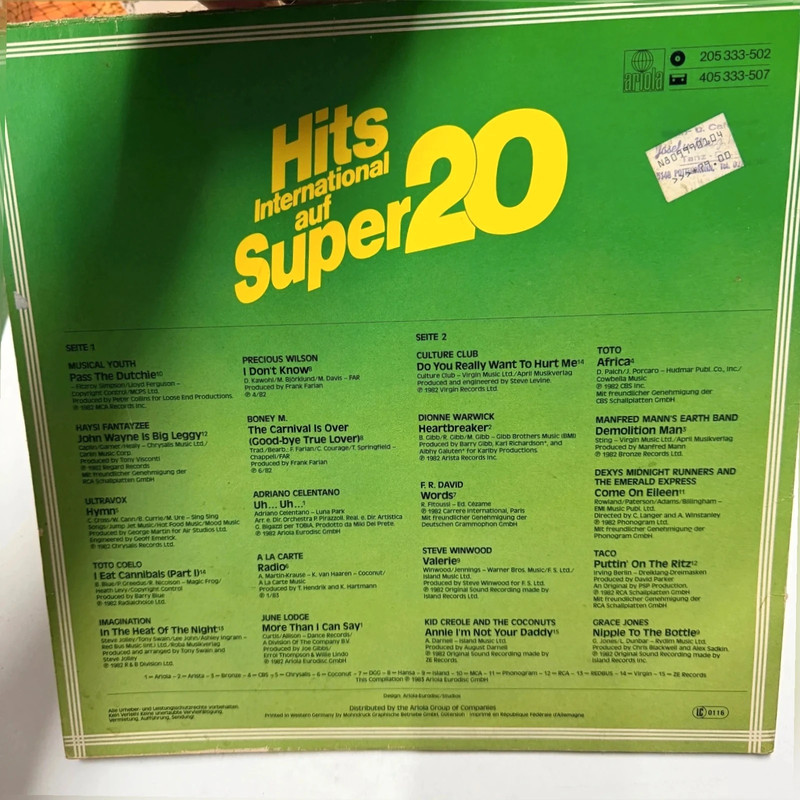 Ariola Vintage LP hits International auf Super 20 Retro