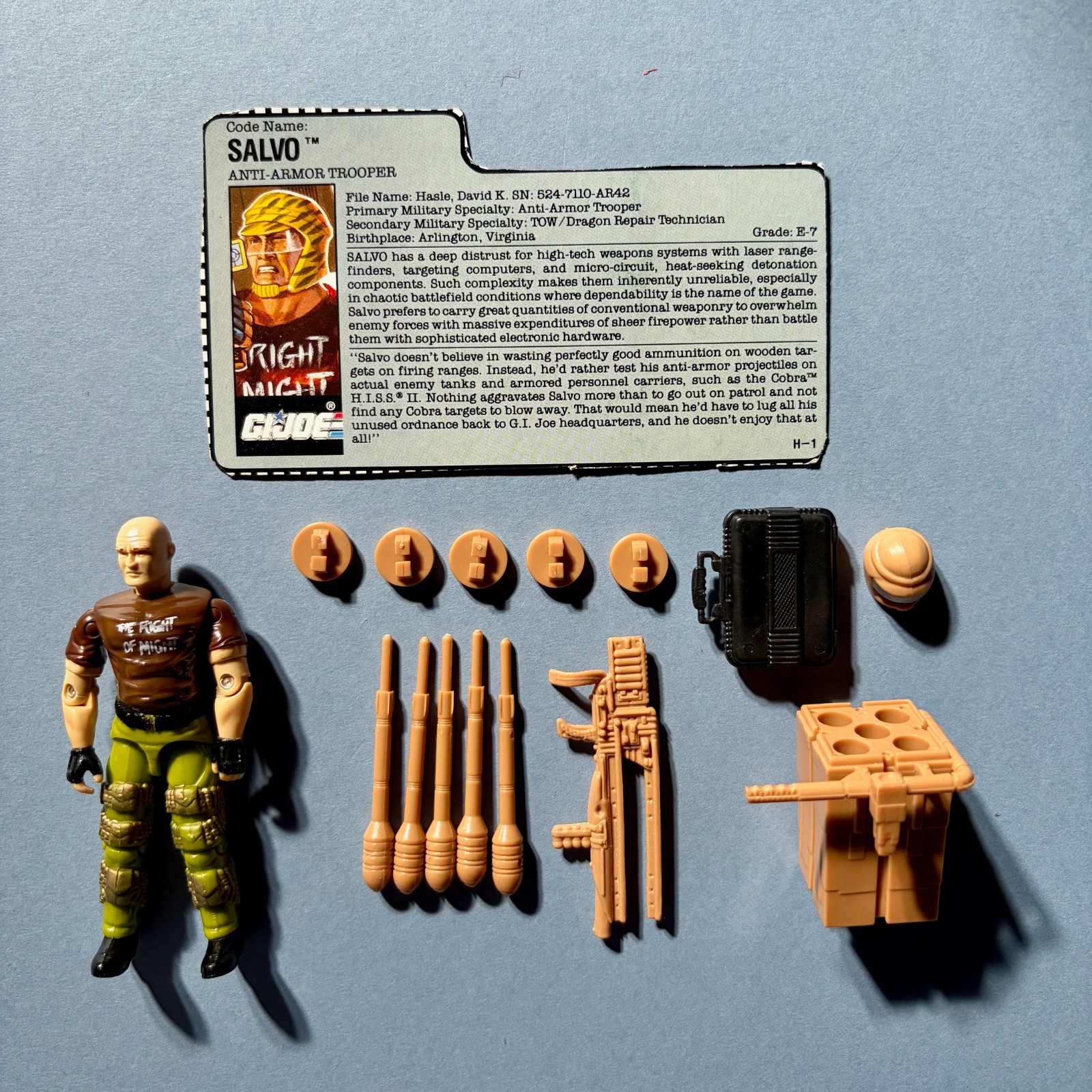 Vintage Action Force G.I. Joe - 1990 - Salvo - Figure with File Card