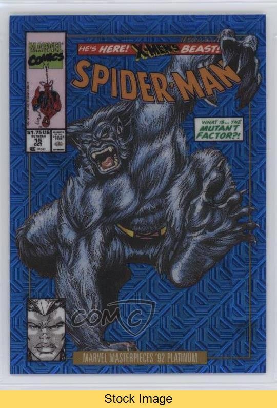 2024 Upper Deck Marvel Masterpieces '92 Variant Cover Blue Traxx Beast READ b7b