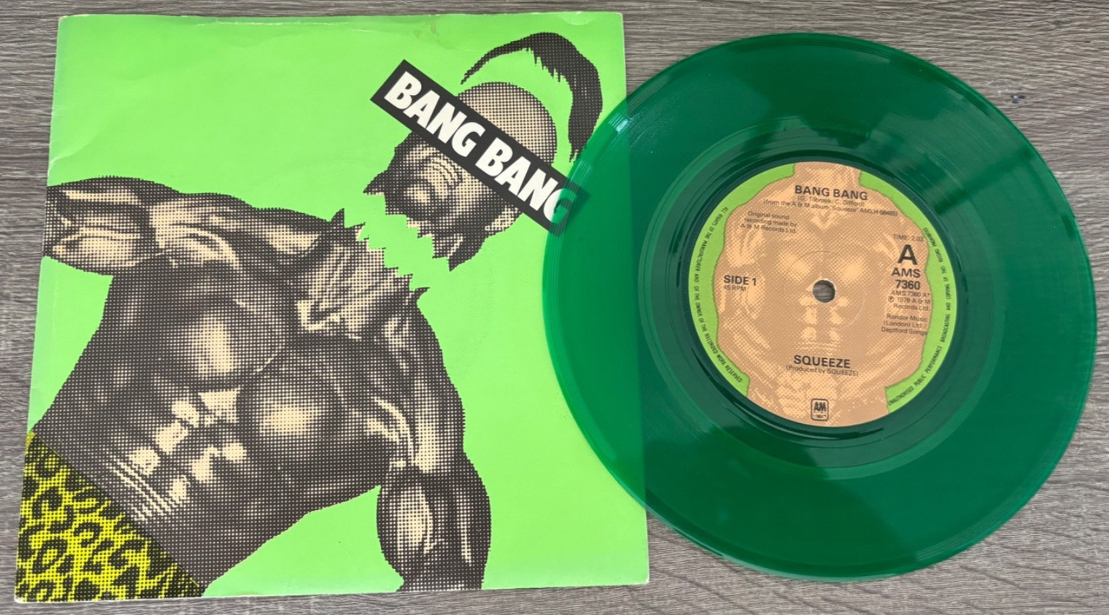 SQUEEZE - Bang Bang : 7" GREEN Vinyl Single - A&M Records - 1978 A1B1