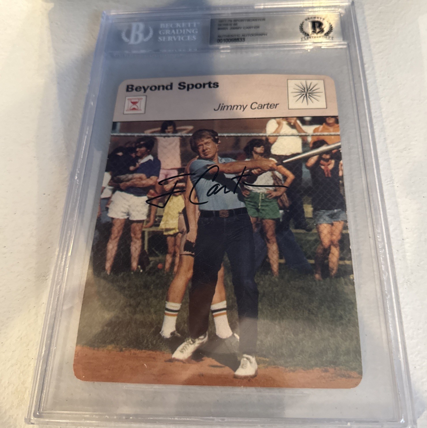  Carta Sportscaster 1977-1979 Jimmy Carter BGS AUTENTICA autografo 