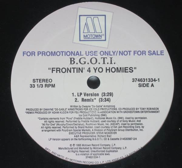 Bgoti - Frontin' 4 Yo Homies (12", Promo) (Very Good Plus (VG+)) - 2791450750