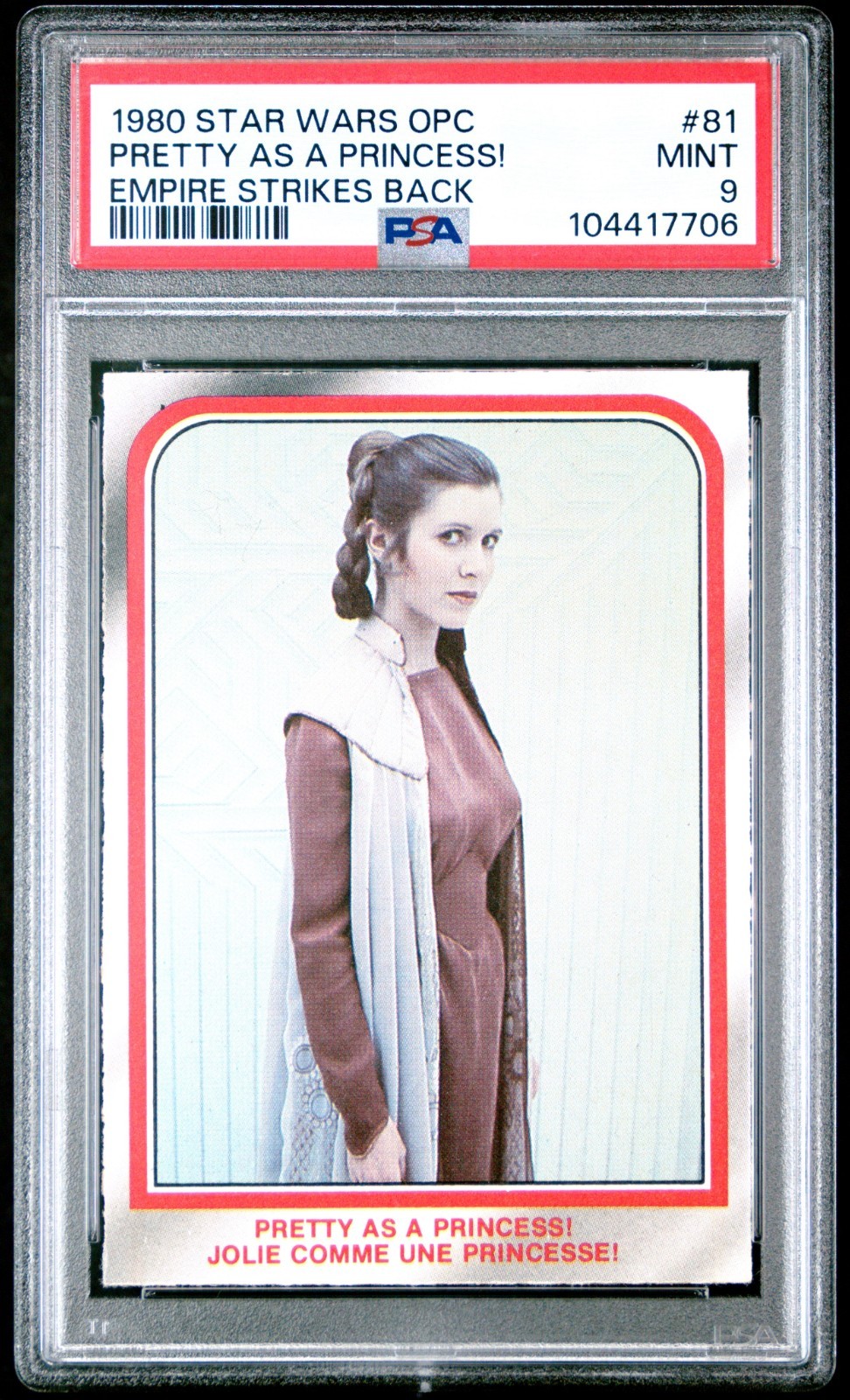1980 O-Pee-Chee OPC Star Wars ESB #81 Bella come una principessa Leia PSA 9 POP 2^0