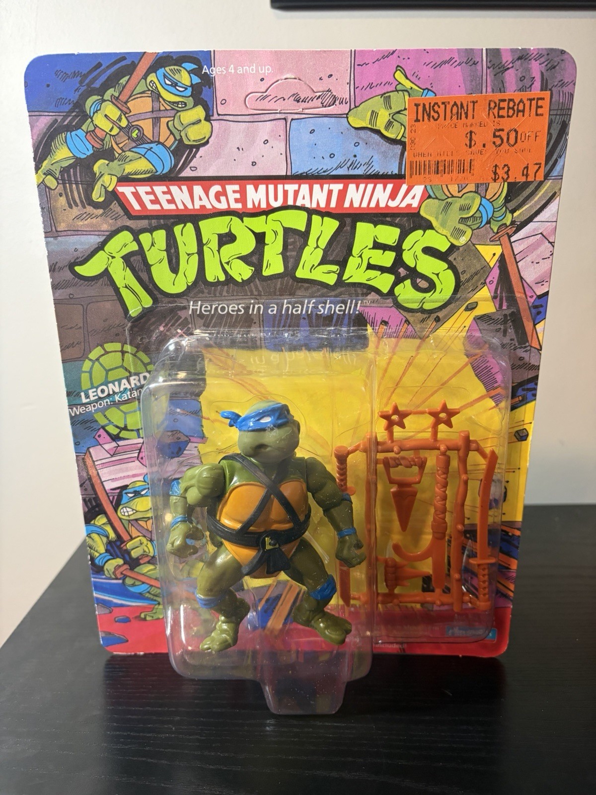 10 carte Playmates TMNT MOC Leonardo 1988 vintage sigillate nuove
