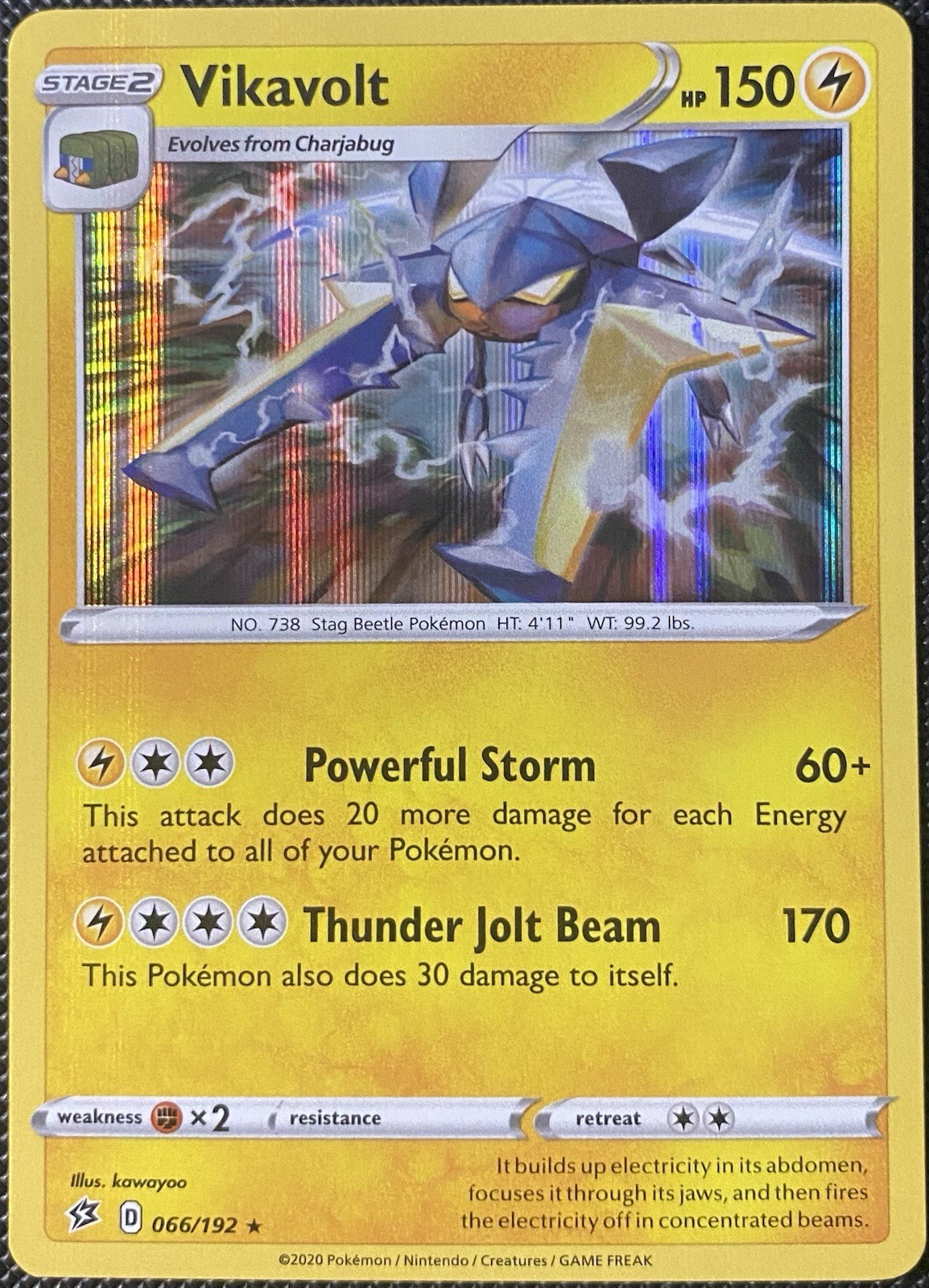 Vikavolt 066/192 Swsh02: Rebel Clash Holo NM Pokémon