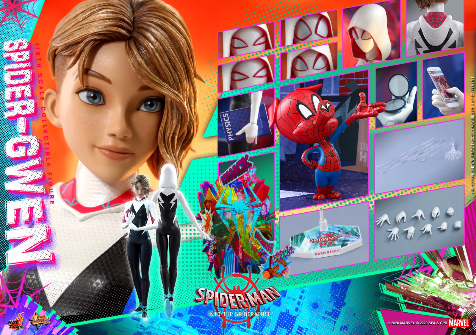 Nuovo Hot Toys MMS576 Spider-Man Into the Spider-Verse Spider-Gwen in magazzino