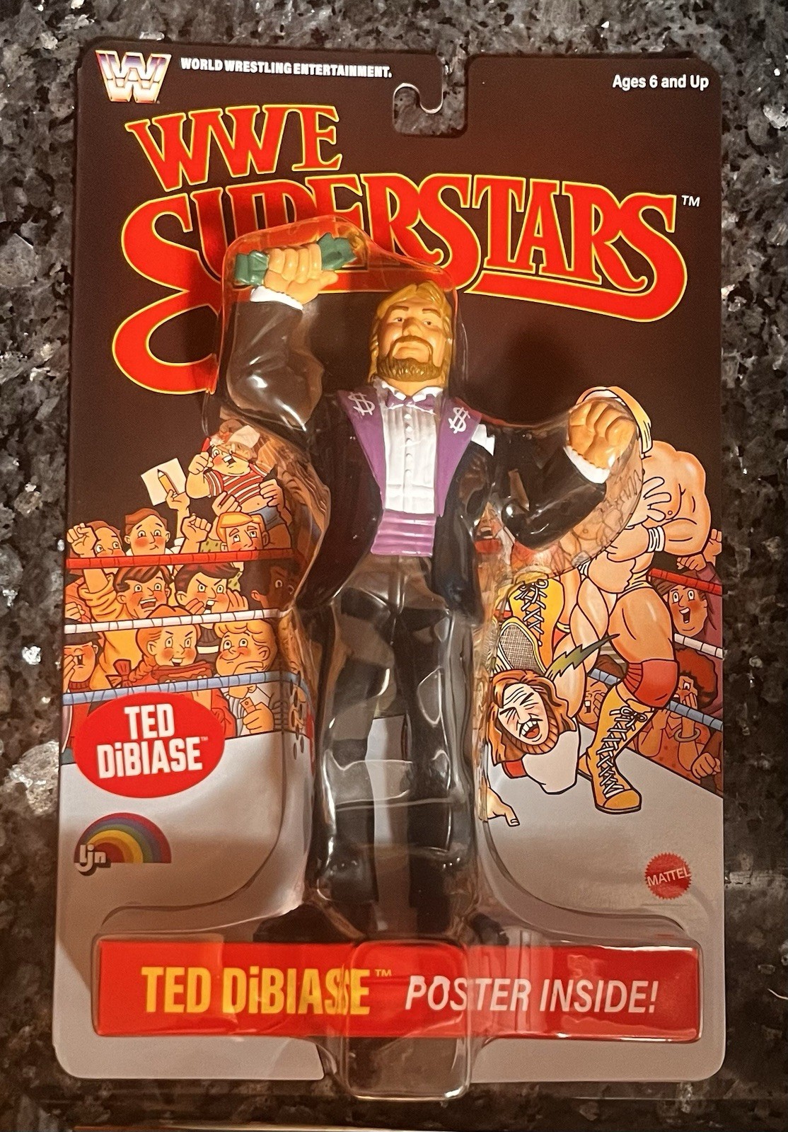 WWE Superstars LJN Ted DiBiase Figure Black Card Mattel nuova uscita in mano