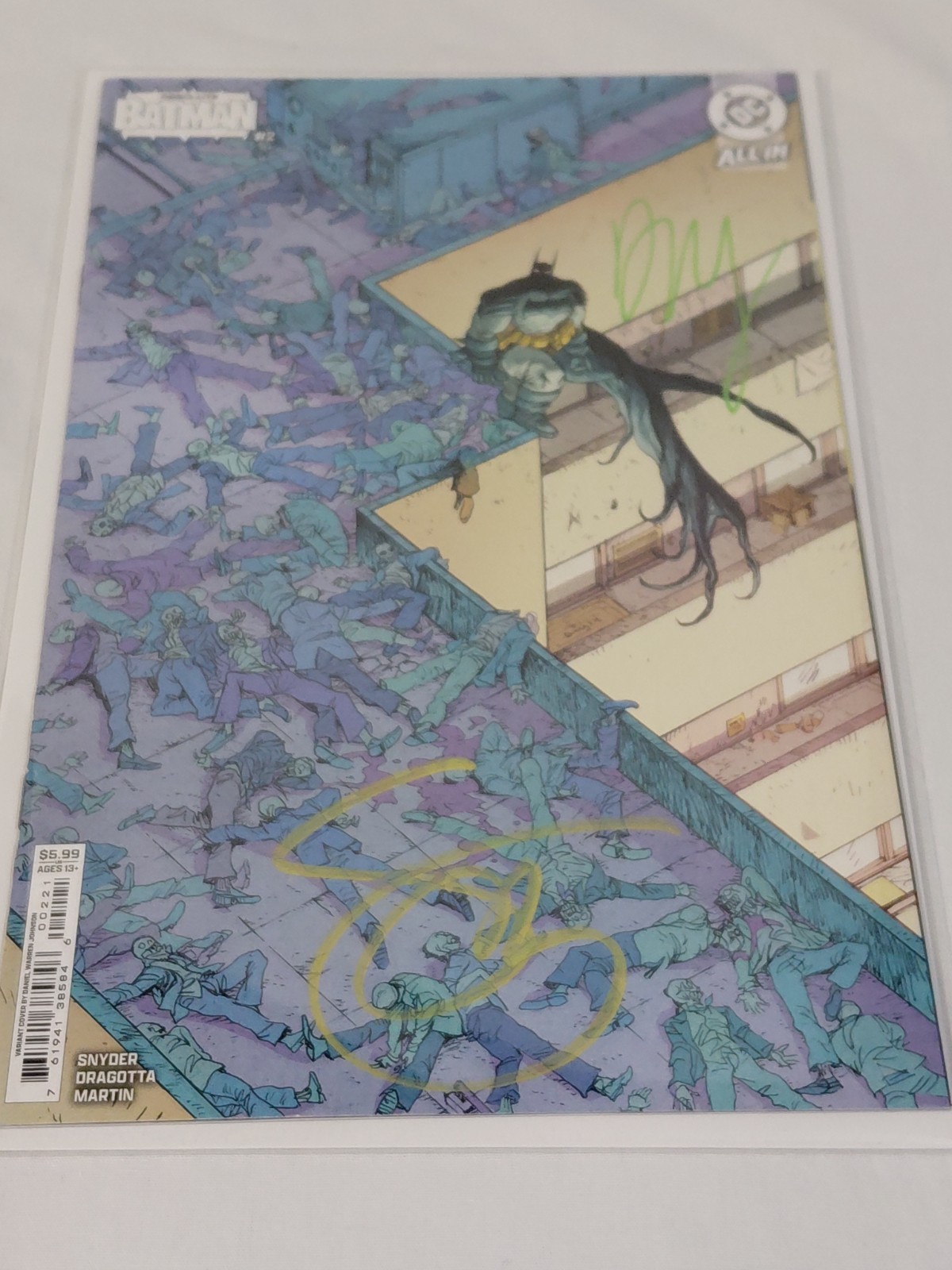 ABSOLUTE BATMAN #2 1a stampa Daniel Warren Johnson DBL FIRMATO Snyder DWJ COA NM