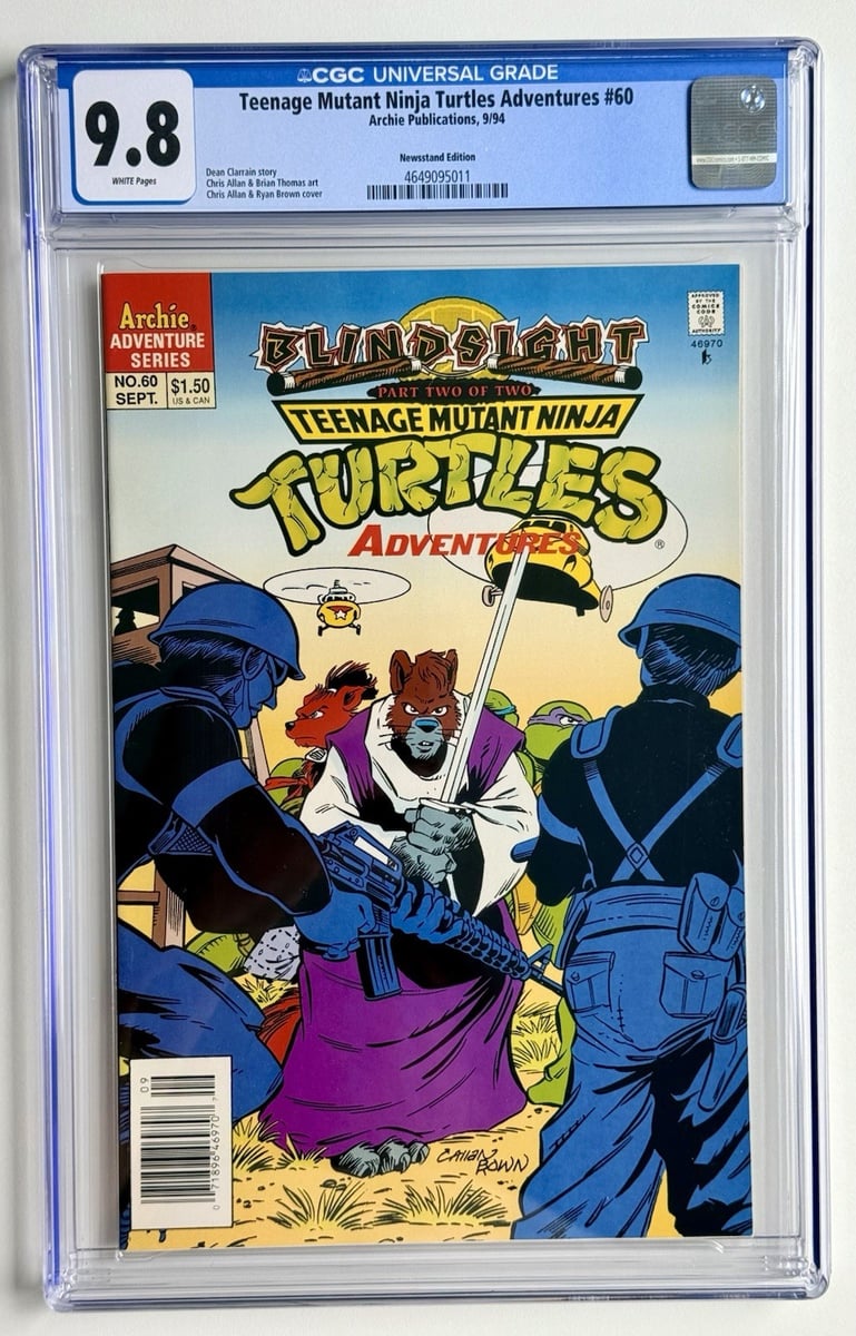 TEENAGE MUTANT NINJA TURTLES ADVENTURE 60 ◉ CGC 9.8 🔥* 1994 EDICOLA. 👀