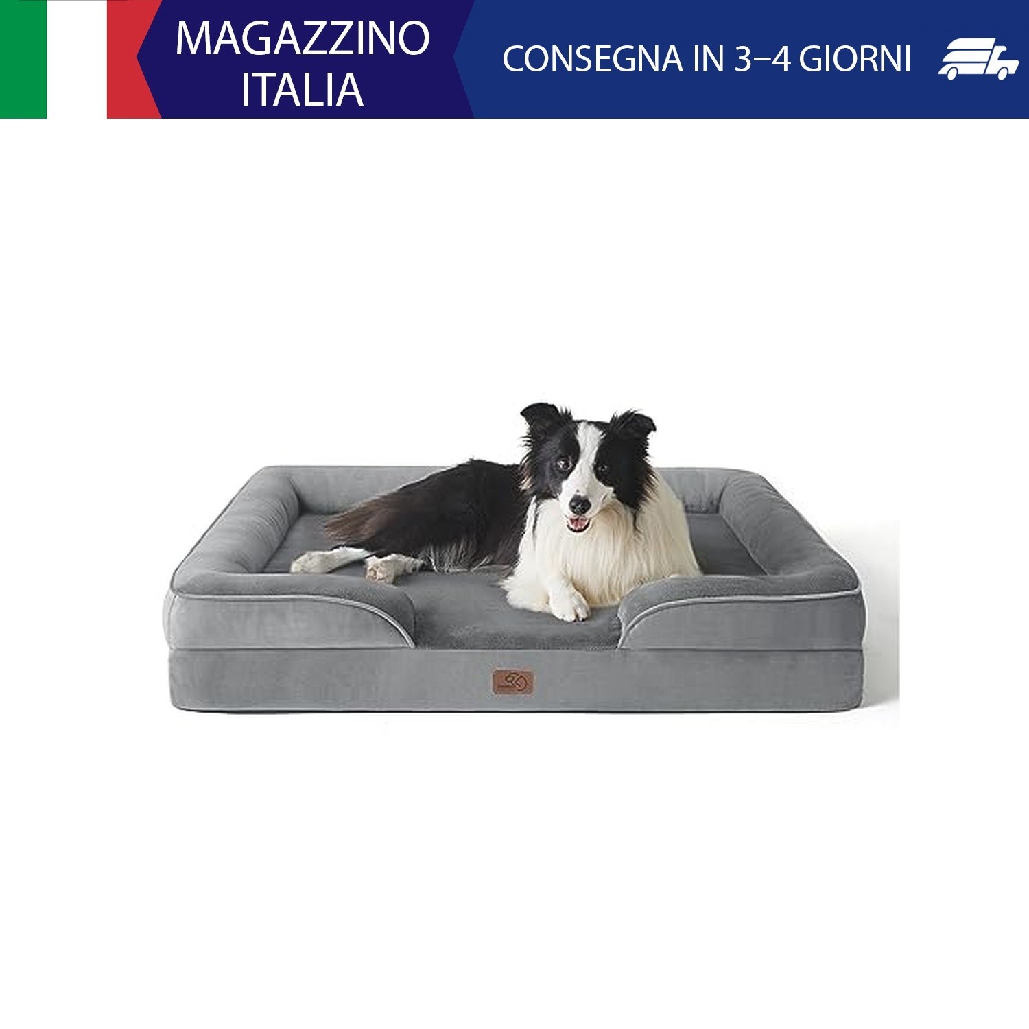 Bedsure Letto per Cani Grande 89x63x18cm - Divano per Cani Taglia Gande in Uovo