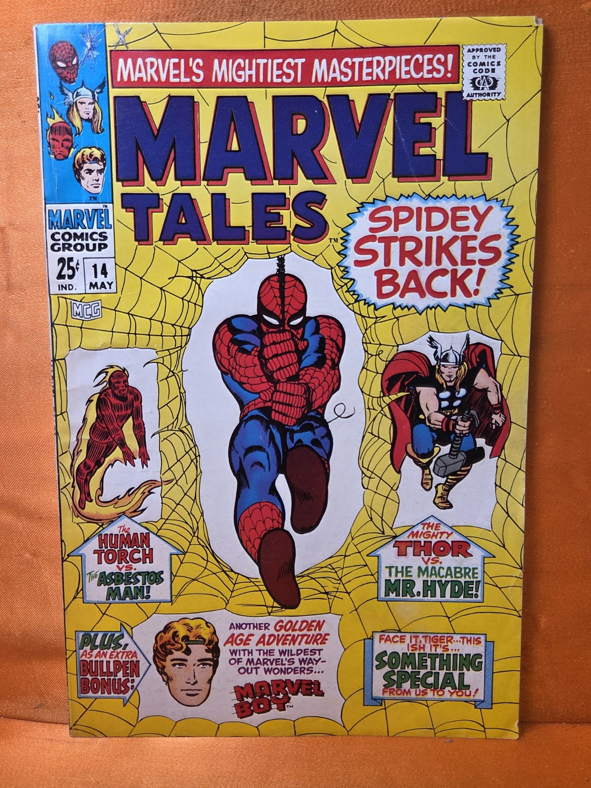 MARVEL TALES #14 VF Marvel Comics 1968 Spiderman Thor Human Torch Marvel Boy M2