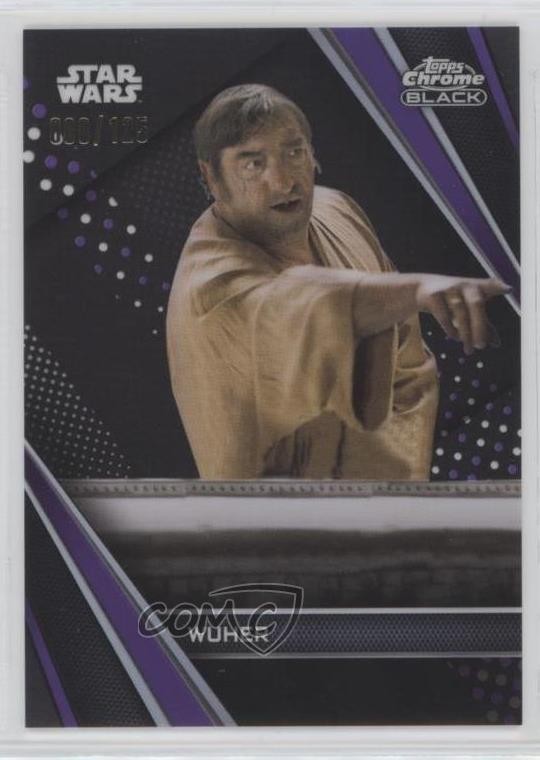 2023 Topps Chrome Black Star Wars rifrattore viola /125 Wuher #38 0r9h
