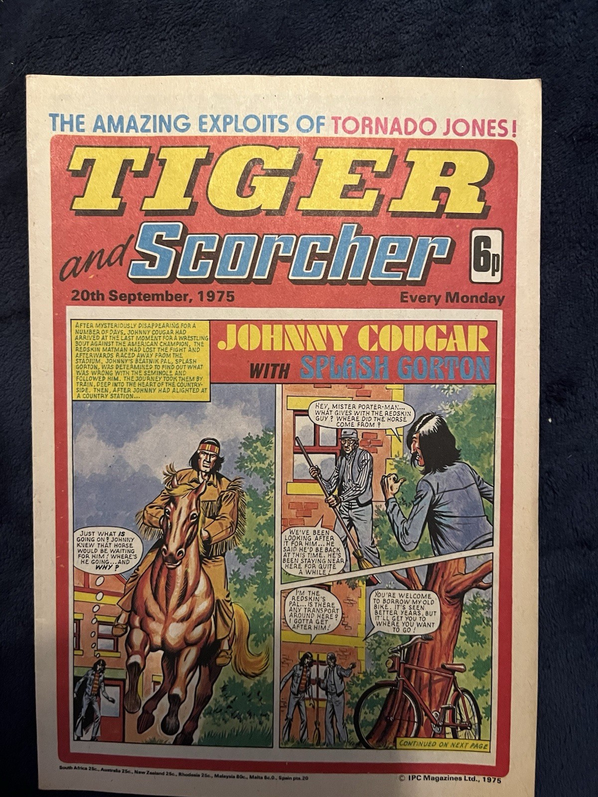 Tiger and Scorcher Comic 20th September 1975 VF