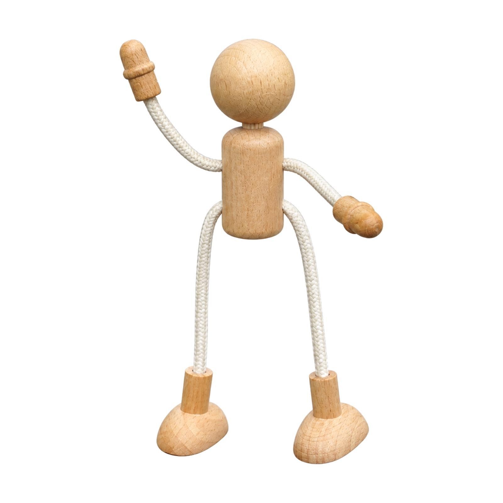 Figurine En Bois Avec Membres En Corde, Poupée Articulée Et Posable, Légère,