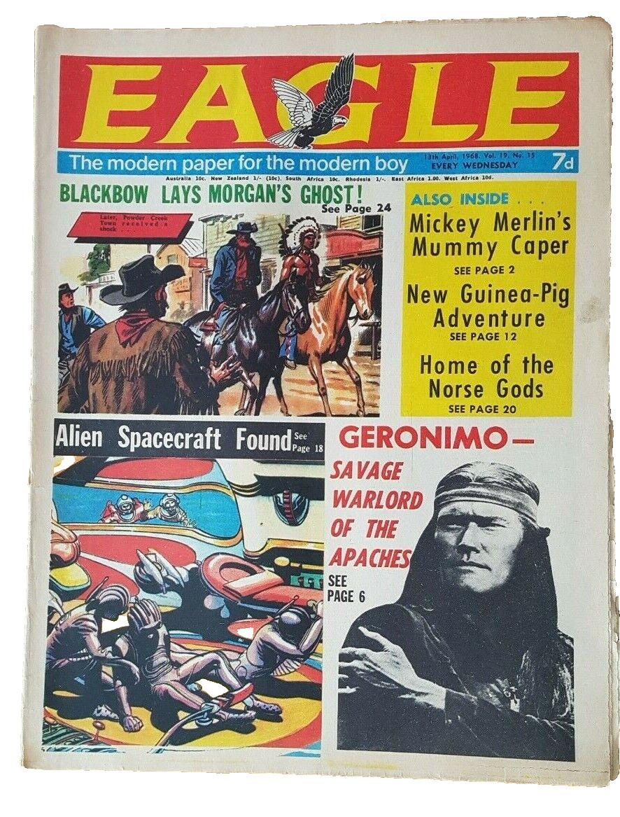 Eagle Comic Vol 19 No 15, 13th April 1968 Dan Dare Alien Spacecraft Found