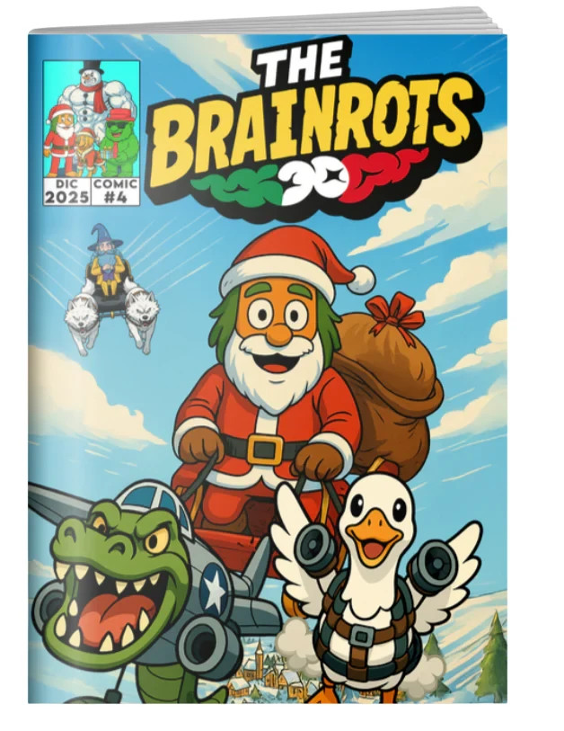 Fumetto THE BRAINROTS Edizione Natale Cover A Personaggi Italian Brainrot Babbo