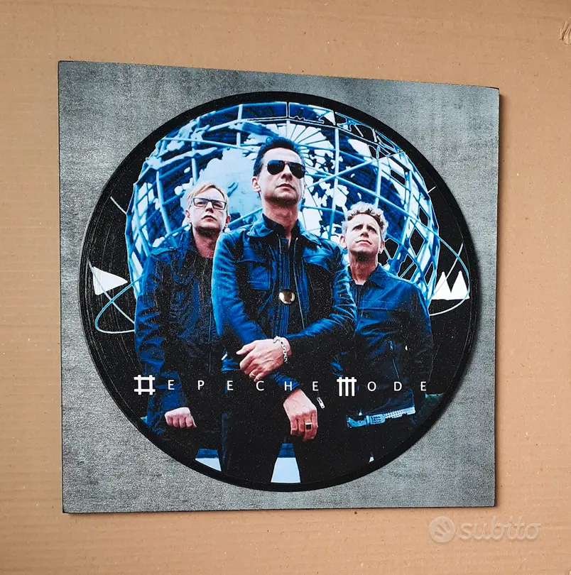 Vinile 33 giri a quadro omaggio ai Depeche Mode 