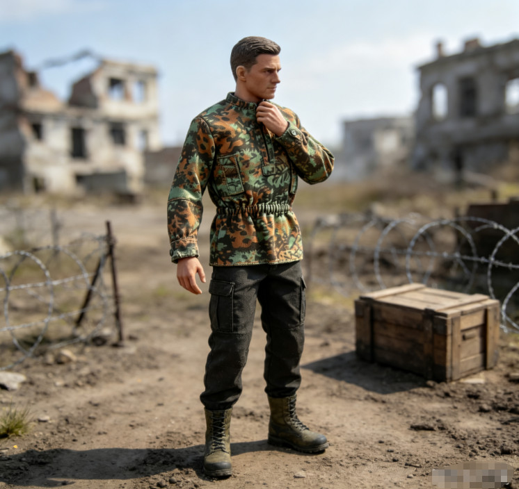 Dragon 1/6 WWII Oak Leaf Camo Smock Field Jacket Top For 12" Male Action Figure