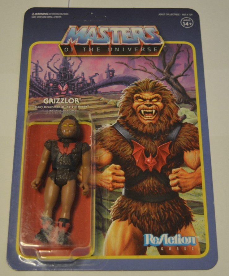 FIGURINA HE-MAN MASTERS OF THE UNIVERSE REACTION SUPER 7 3,75" GRIZZLOR