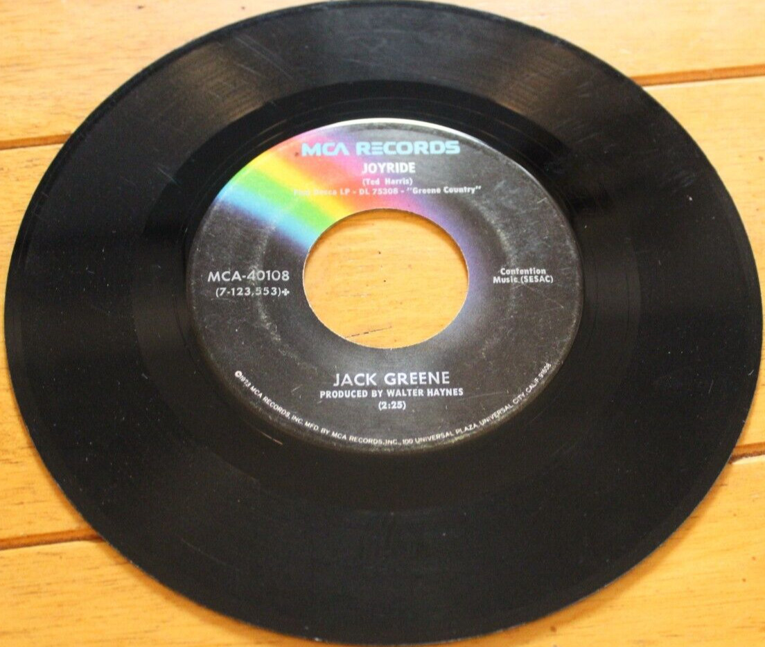 JACK GREENE - JOYRIDE / I NEED SOMEBODY BAD 45RPM 7" SINGLE G+ MCA