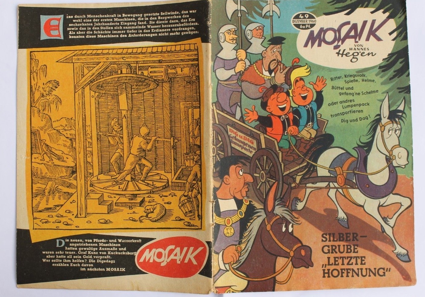 Originale MOSAIK Hannes Hegen Nr. 49 Silbergrube "Ultima Speranza" Dicembre 1960