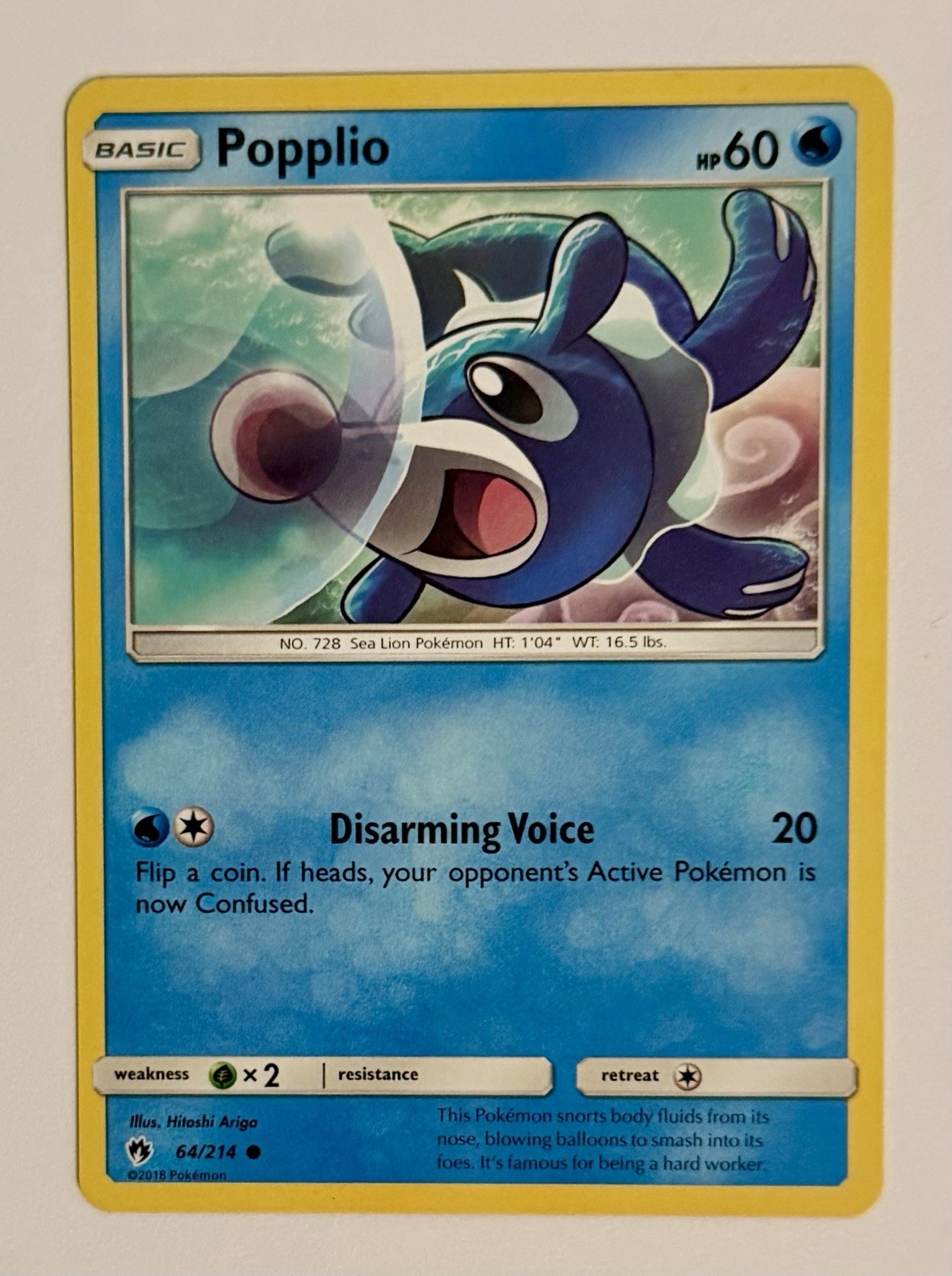 Popplio 64/214 Common Lost Thunder Pokemon Lightly Played