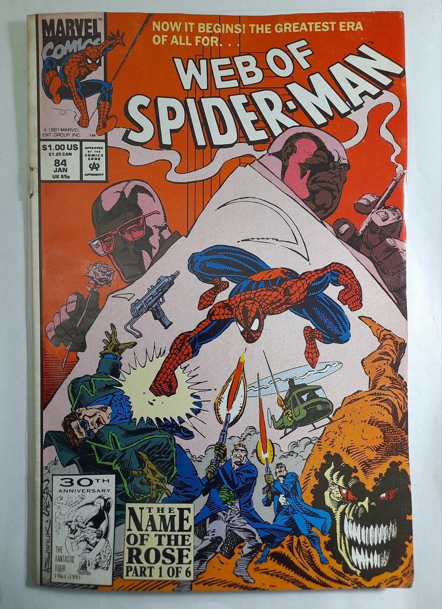 Web of Spiderman 84 F/VF 1992.In the name of The Rose Part.1.Marvel comics