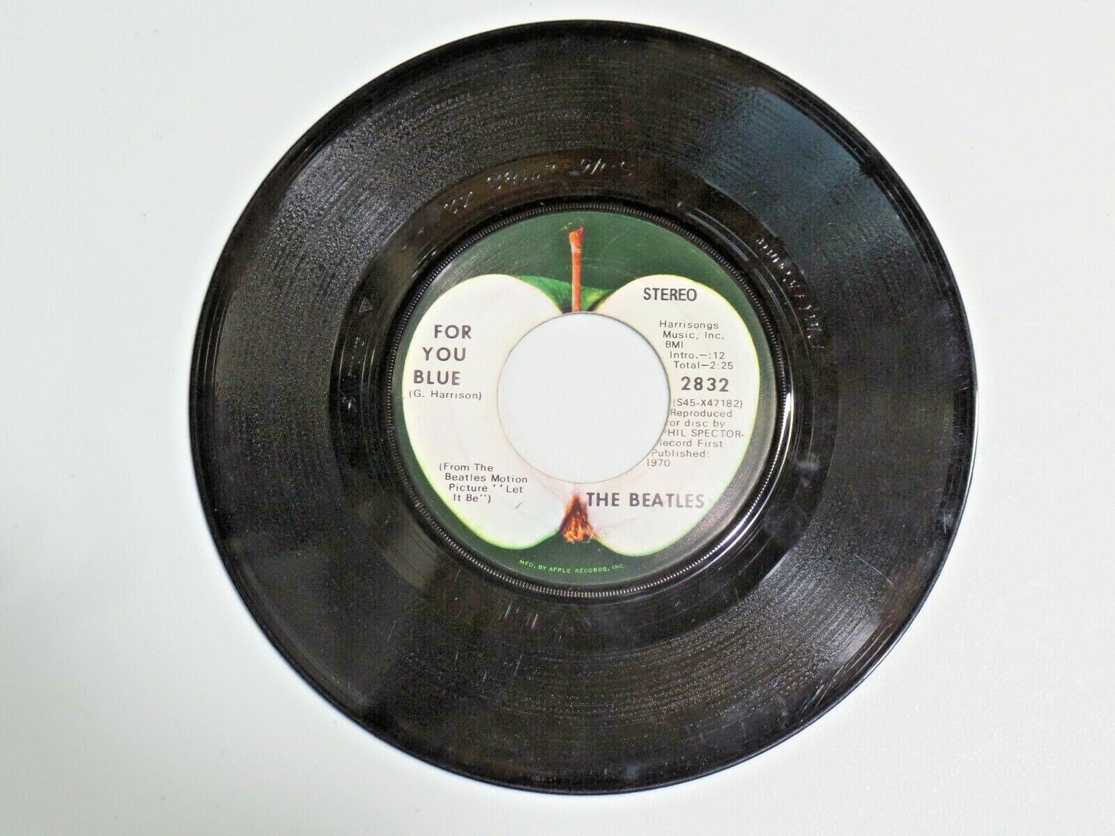 Vtg. Vinyl 45 Record The Beatles For You Blue / The Long and Winding Road Apple